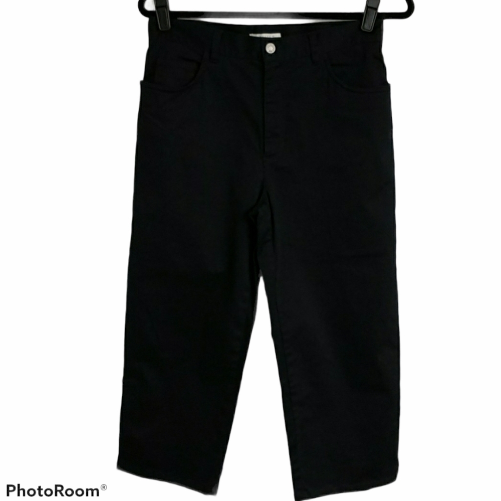 Jones NY Cropped Pants Black Cotton Size 8 NWOT